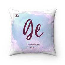 Load image into Gallery viewer, Germanium | Periodic Element Square Pillow