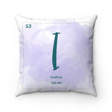 Load image into Gallery viewer, Iodine | Periodic Element Square Pillow