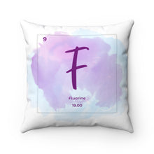 Load image into Gallery viewer, Fluorine | Periodic Element Square Pillow