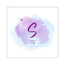 Load image into Gallery viewer, Sulfur Elemental Square Stickers - Petite Lab Creations