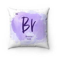 Load image into Gallery viewer, Bromine Elemental Square Pillow - Petite Lab Creations