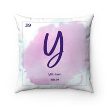 Load image into Gallery viewer, Yttrium | Periodic Element Square Pillow