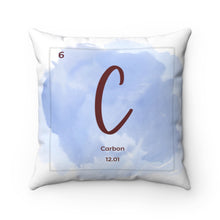 Load image into Gallery viewer, Carbon | Periodic Element Square Pillow