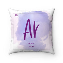 Load image into Gallery viewer, Argon | Periodic Element Square Pillow