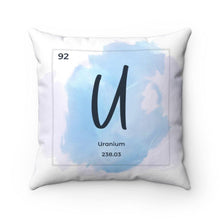 Load image into Gallery viewer, Uranium Elemental Square Pillow - Petite Lab Creations
