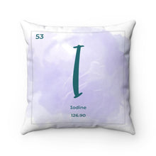 Load image into Gallery viewer, Iodine | Periodic Element Square Pillow
