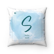 Load image into Gallery viewer, Sulfur | Periodic Element Square Pillow
