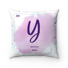 Load image into Gallery viewer, Yttrium | Periodic Element Square Pillow
