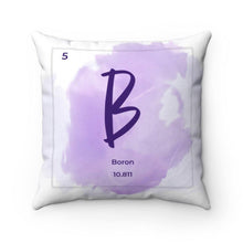 Load image into Gallery viewer, Boron Elemental Square Pillow - Petite Lab Creations
