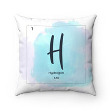 Load image into Gallery viewer, Hydrogen Elemental Square Pillow - Petite Lab Creations
