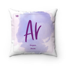Load image into Gallery viewer, Argon | Periodic Element Square Pillow
