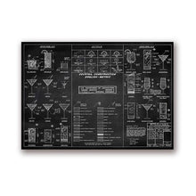 Load image into Gallery viewer, &#39;Blueprint for Happy Hour&#39; -  Iconic Cocktail Wall Art - Petite Lab Creations
