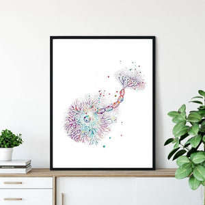 'Neuron Bridge' - Watercolor Wall Art - Petite Lab Creations