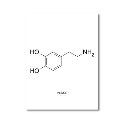 'Peace, Love, Happiness' - Molecule Wall Art - Petite Lab Creations