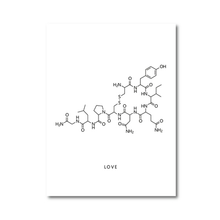 Load image into Gallery viewer, &#39;Peace, Love, Happiness&#39; - Molecule Wall Art - Petite Lab Creations
