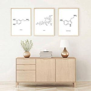 'Peace, Love, Happiness' - Molecule Wall Art - Petite Lab Creations