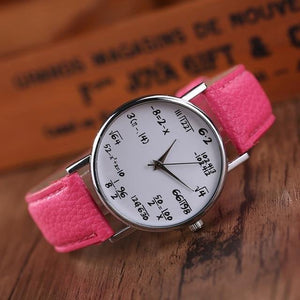 'It's Math O'clock⌚︎🧐' - Math Formula Leather Quartz Wrist Watch - Petite Lab Creations