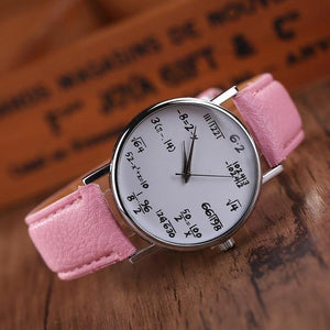 'It's Math O'clock⌚︎🧐' - Math Formula Leather Quartz Wrist Watch - Petite Lab Creations