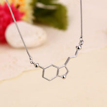 Load image into Gallery viewer, &#39;Wear your happiness&#39; - Serotonin Molecule Pendant Necklace - Petite Lab Creations
