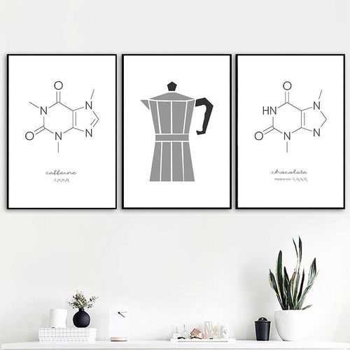 'Caffeine is my BFF💁‍♀️' - Petite Barista Molecular Wall Art ☕️ - Petite Lab Creations